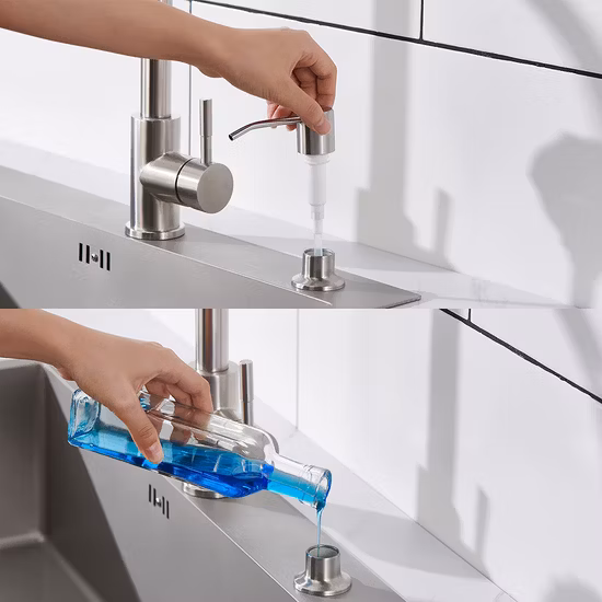 Dispensador de jabón y loción para fregadero de cocina cromado Aquacubic