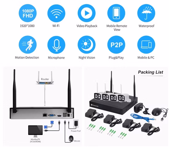 Cámara IP infrarroja de seguridad para el hogar Cámara CCTV domo Poe de 2MP para interiores